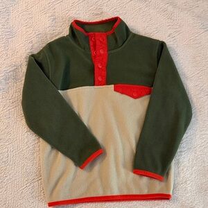 Boys Green and Cream Fleece with Orange Accents